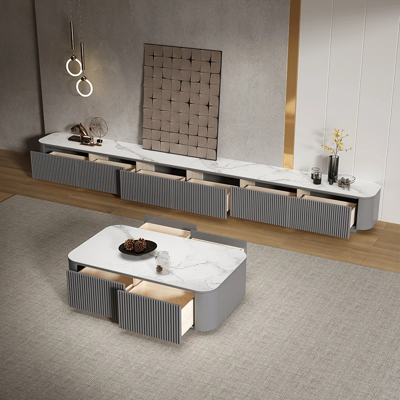 modern  fashion cheap price home living room tv cabinet and coffee table