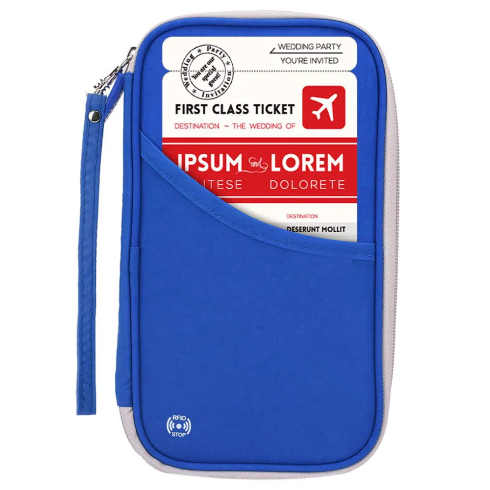 Travel Wallet RFID Blocking Document Organizer Bag rfid blocking travel passport wallet in