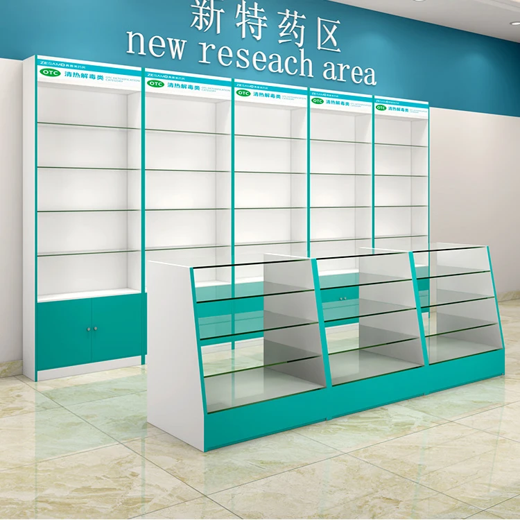 Meicheng Pharmacy Cabinet Shelves Design Custom Pharmacy Rack Shelf Medical Shelves For Pharmacy Furniture Display