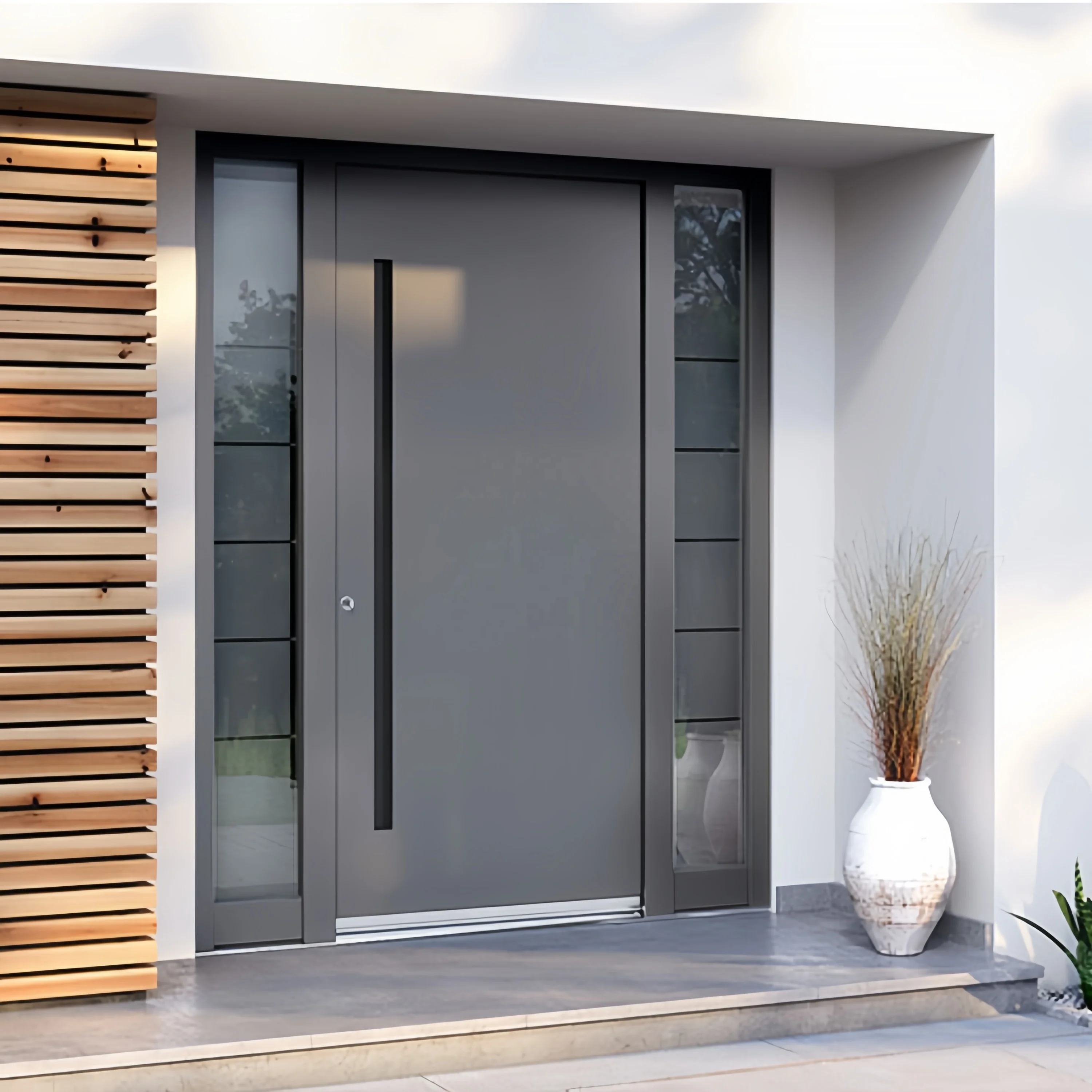 New Exterior Luxury Aluminum Alloy entrance Door Pivot Entry Front Doors For Houses Modern Front Doors smart security Gate