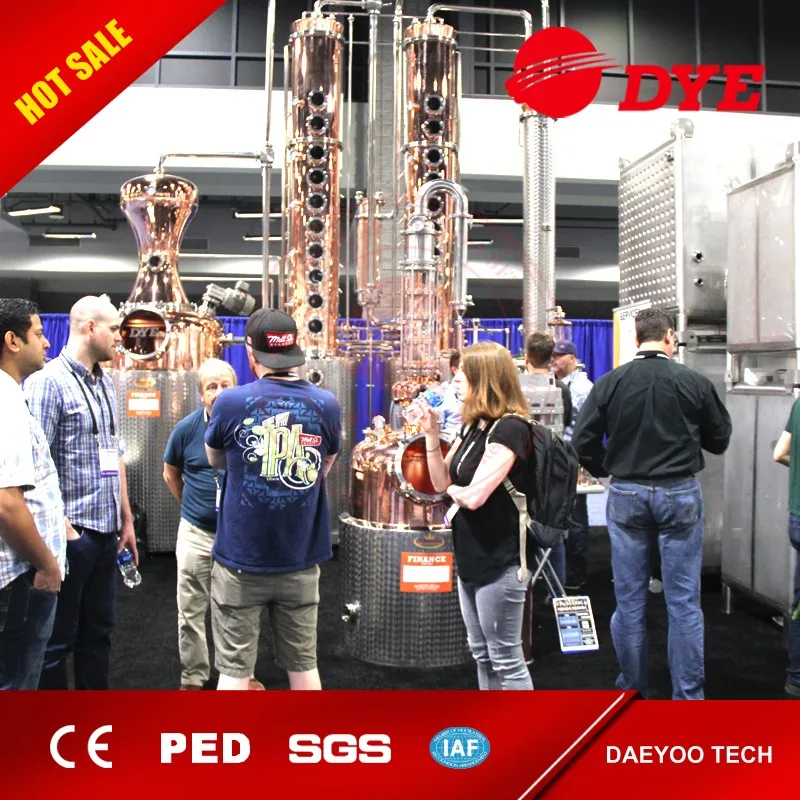 DYE 75% 96%abv spirits making machine copper distillery equipments for sale