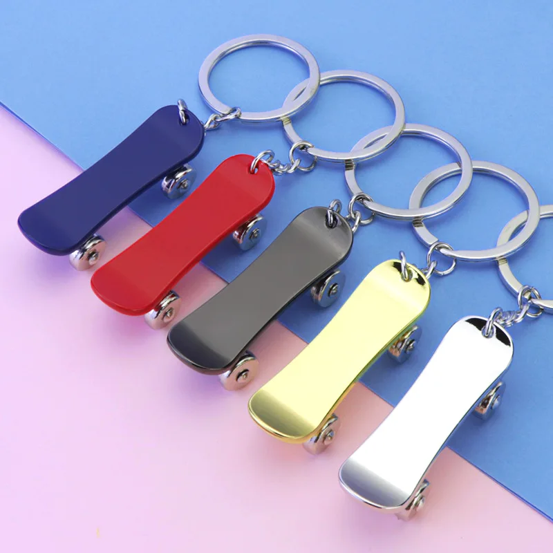 Keychain custom creative mini metal scooter Keychain pendant can be printed with LOGO lettering.