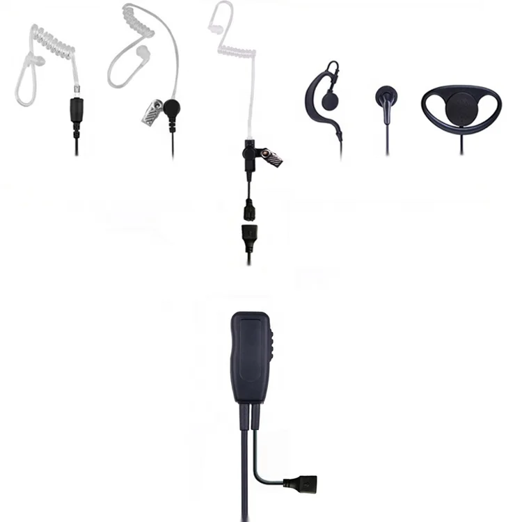 Air Acoustic Tube Earpiece Headset Mic For Motorola 2pin M plug For GP68 GP308 GP300 SP50 P110 P-1225/P1225LS CP88 CP150 CP200