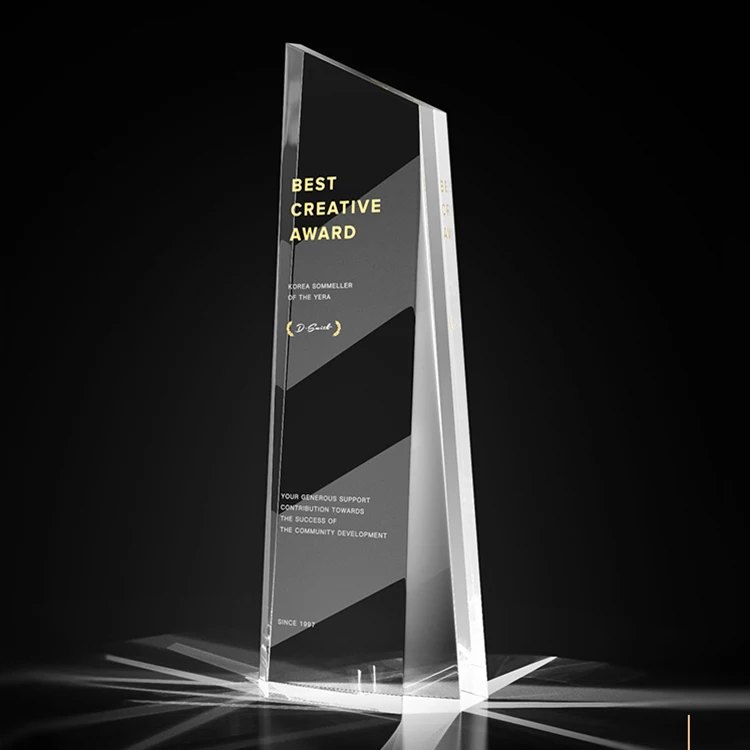 
Wholesale Custom Rectangle Award clear Crystal Trophy 