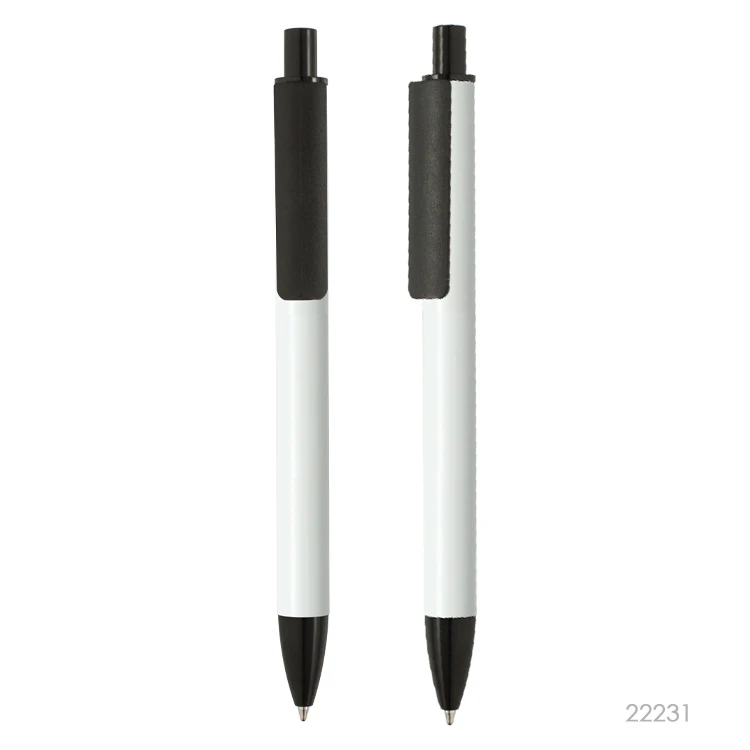 2023 Big Clip Sublimation Customized White Plastic or Metal Ball Pen Ballpoint Custom Logo Plastic