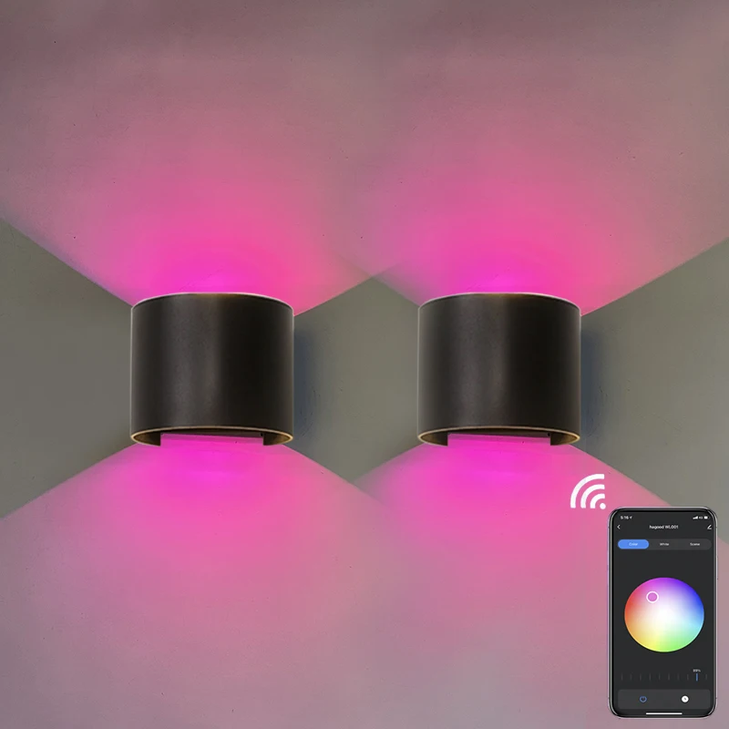 APP Round Square Adjustable Sconce Lamp Outdoor Garden IP65 Modern Shine Up & Down 6W 12W Led Wall Light Up Down Lamp wall mount