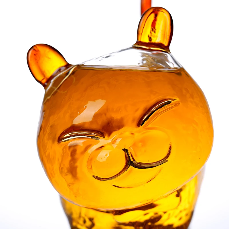 800ml Cute Kitten Shape Glass Wine Bottle Glass Wine Decanter