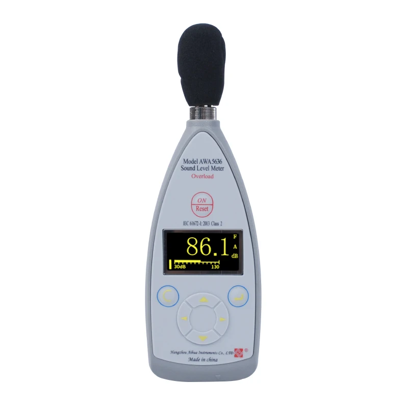 30-130 dBA Digital Audio Noise sound level meter  AWA5636-1 Class 2 Decibel meter MAX Data Hold Fast and Slow Selection