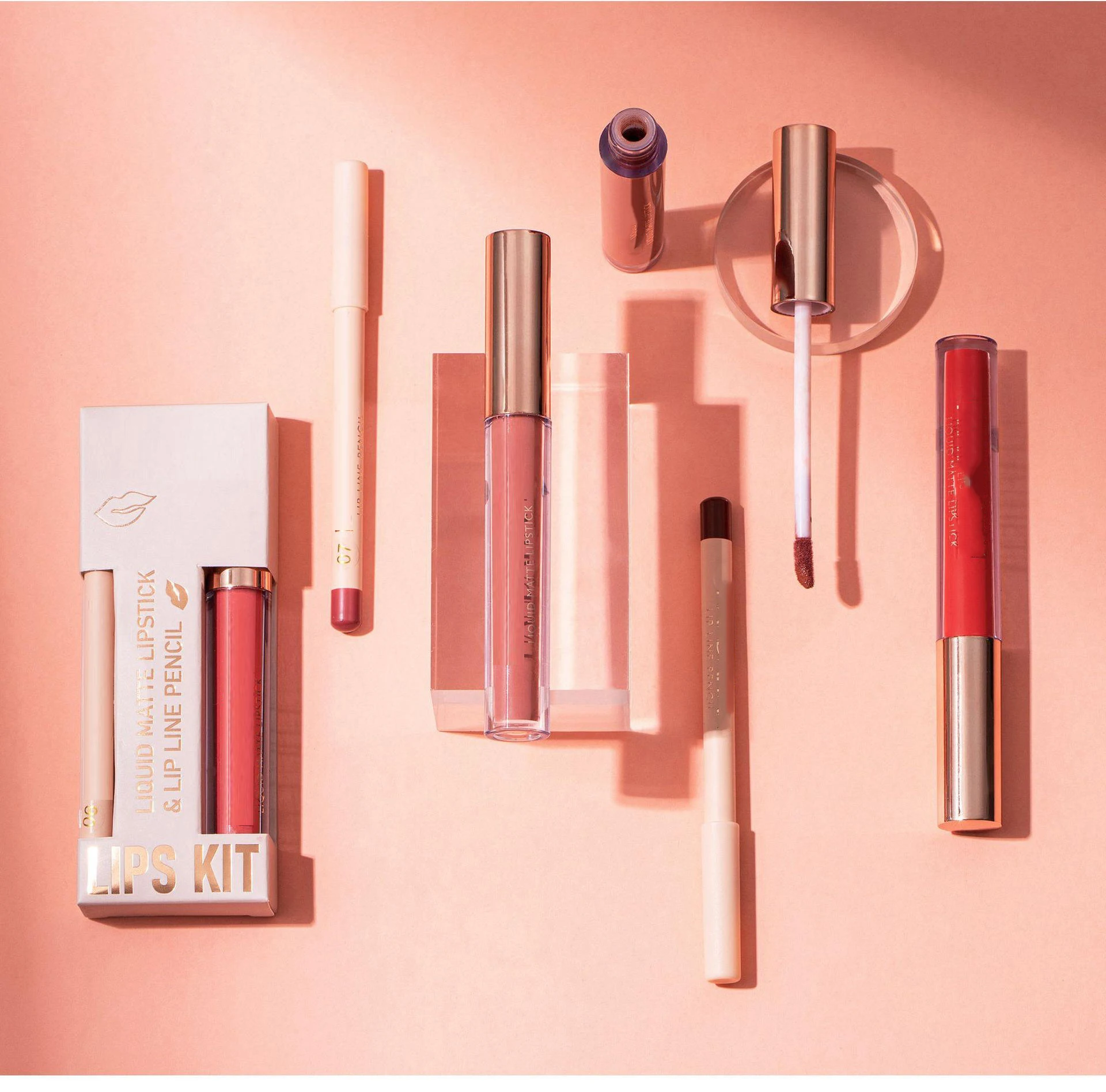 Wholesale Longwear Lip Liner Lipstick Kit Custom Your Own Brand Liquid Matte Vegan Lip Liner Lipstick Set