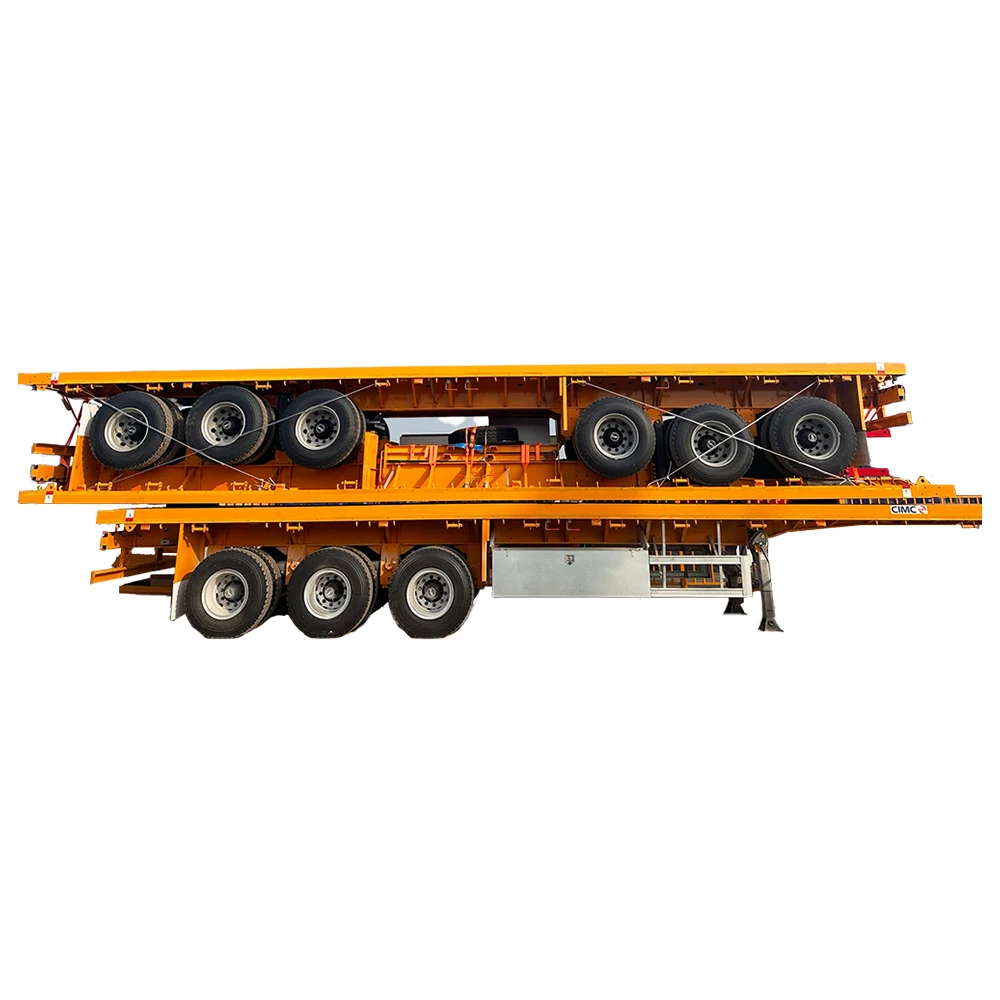 Chinese manufacturer factory Hot Sale 3 Axle 40 Ft 40ton Semi Truck Trailer Flatbed at low price
