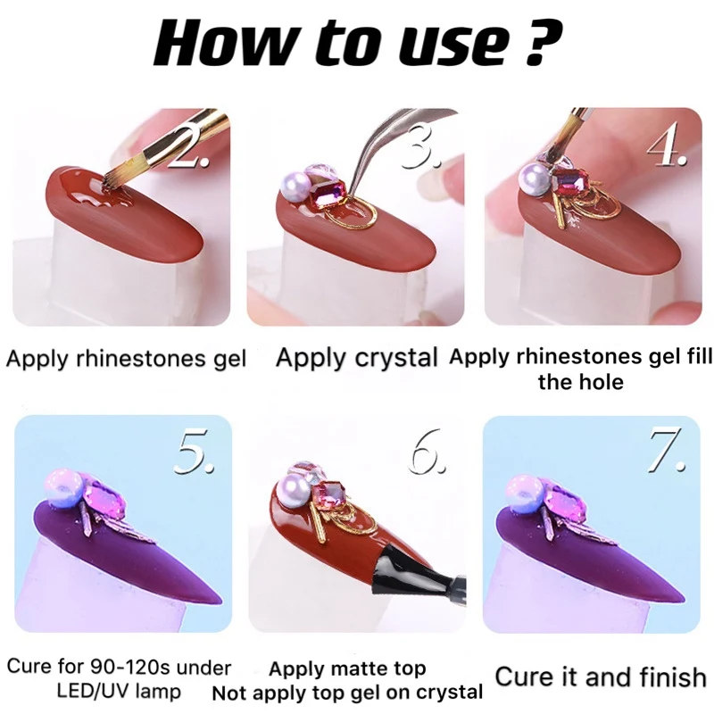 Super Sticky Non-wipe Diamond Nail Gel Soak Off Glue Rhinestones UV Adhesive Gel