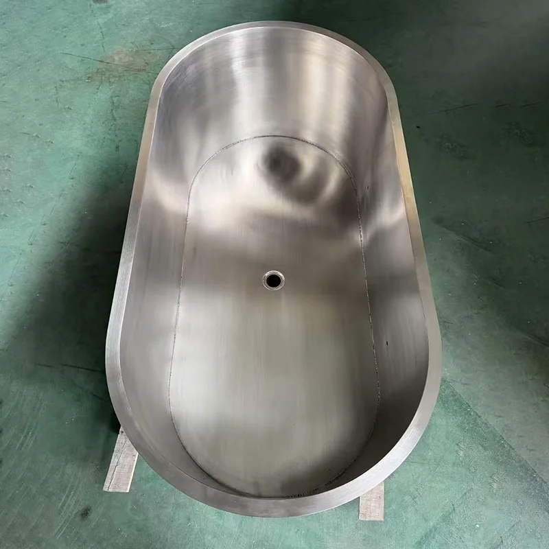 Modern 304 Stainless Steel Oval Ice Bath Tub Indoor Outdoor Cold Plunge with Chiller and Filter for Athlete Recovery