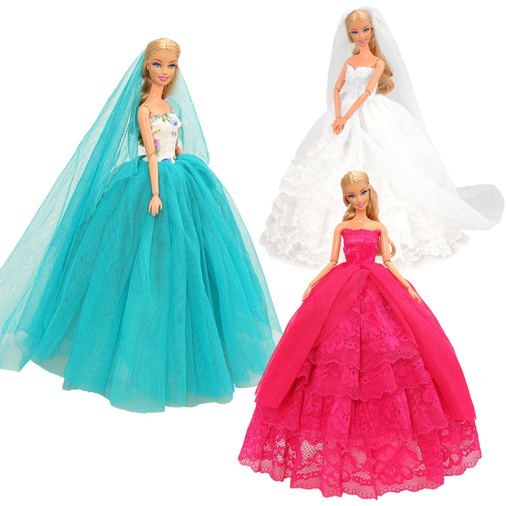 
Fashion Handmade Toys 3 items/Doll Accessories Long Tail Dresses Clothes Objects For 11.5inch Doll Dressing Game DIY Girl Gift 