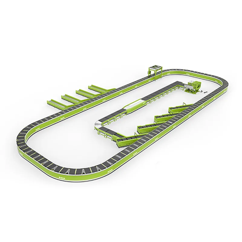 E Commerce Cargo box automated Sorting Machine Conveyor System Parcel Linear Arm Interroll Cross Belt Express Sorter Line