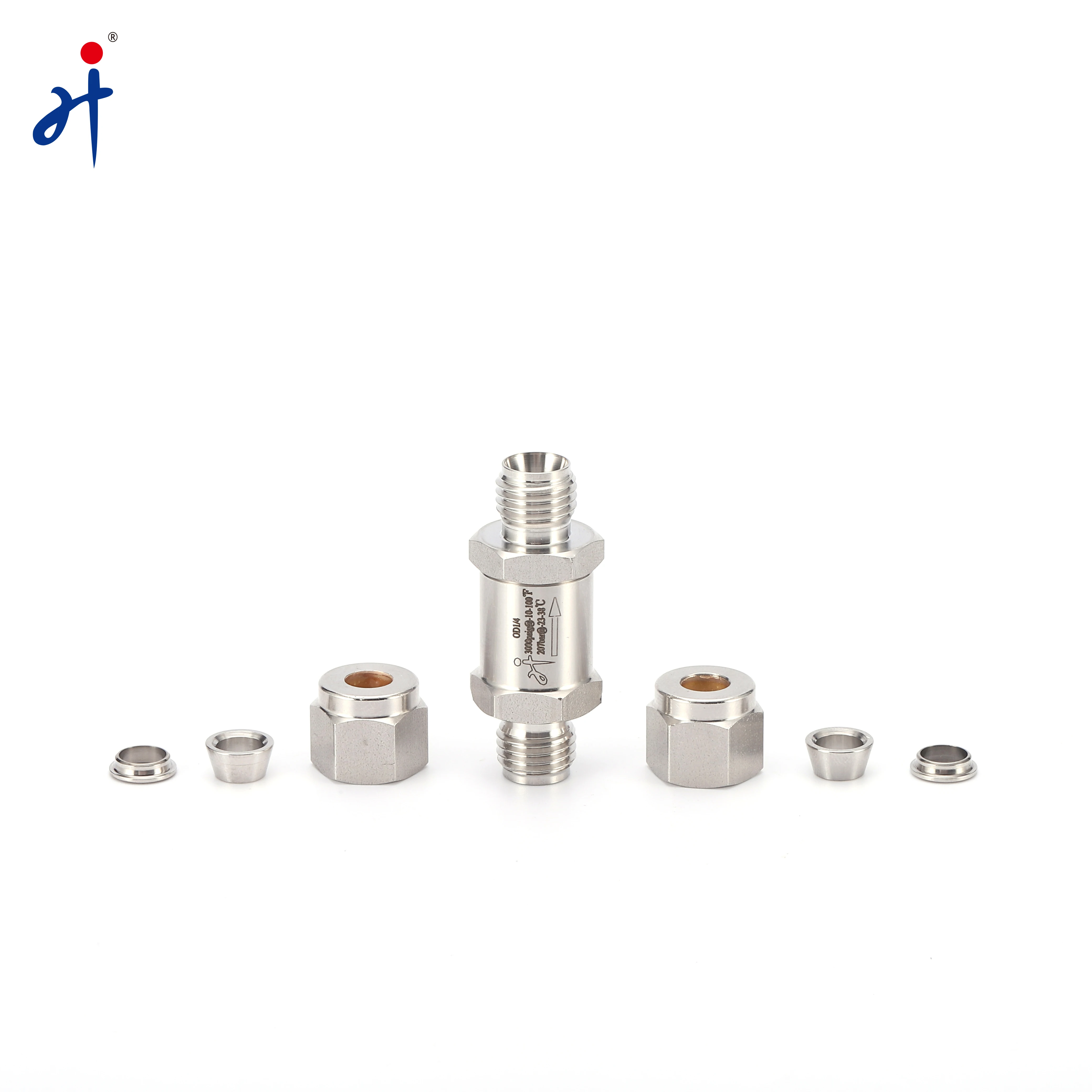 High Pressure 3000 Psi Inline Instrumentation Filter 1/4inch NPT Double Ferrule Tube End Check Valve