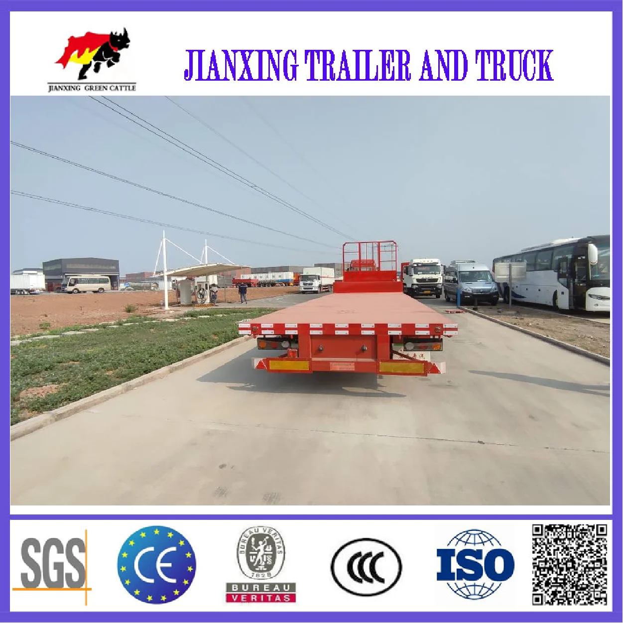 Condition New flatbed semitrailers for sale 3 axle 40ft flatbed semi trailers professional flatbed trailers