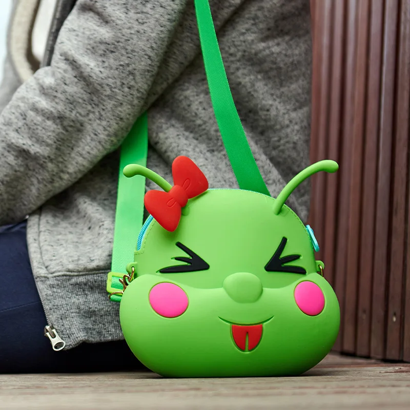 Cartoon Zipper Lady Big Storage Bag Caterpillar Shape Coin Purse Customize