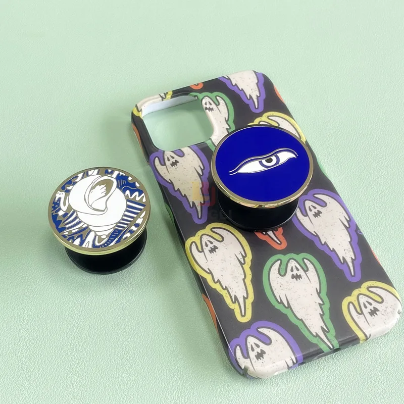 Custom Desktop Aluminum Alloy Metal Enamel Cute Cell Phone Grip Socket Cell Mobile Phone Stand