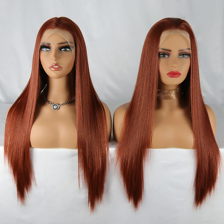 Julianna Highlight Heat Resistant Fiber Wigs Synthetic Lace Front Wig Straight Hair 4X13 Lace Frontal Wigs For Black Women