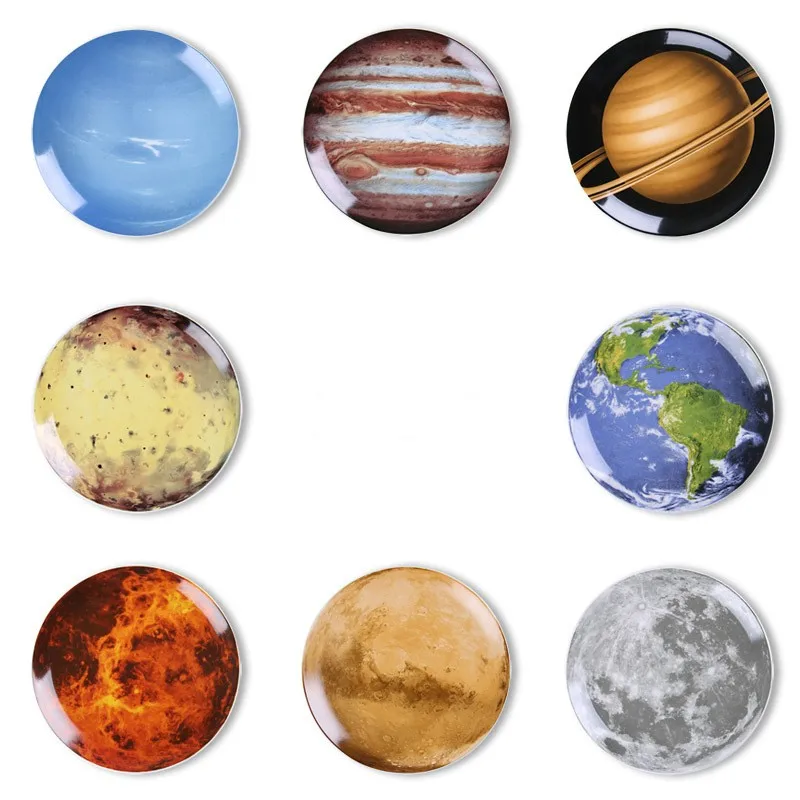 Creative Home Living Room Wall Decoration Nordic Modern Ceramic Space Planet Wall Hanging Decor Plate