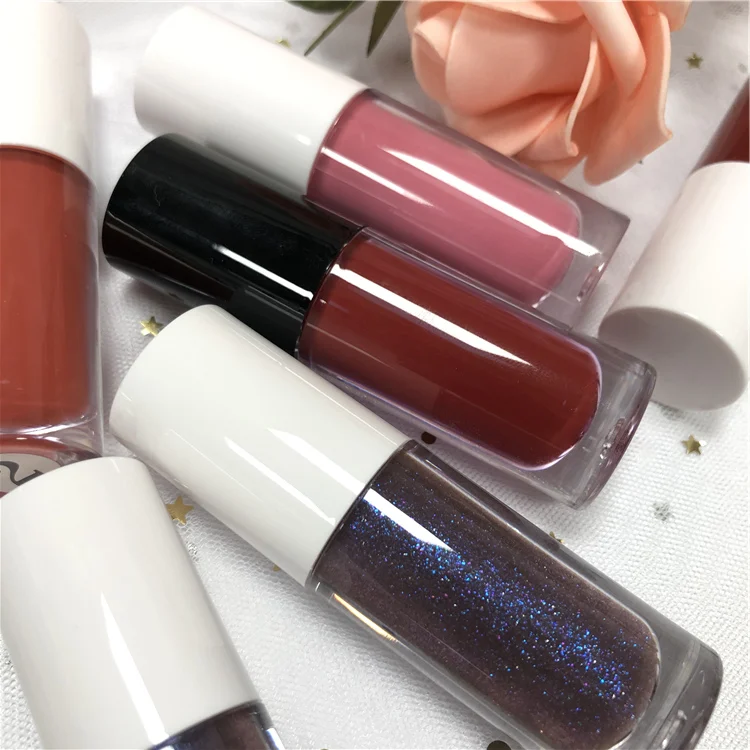 Luxury matte liquid empty round shape create your own buy lipstick brand mini size packaging