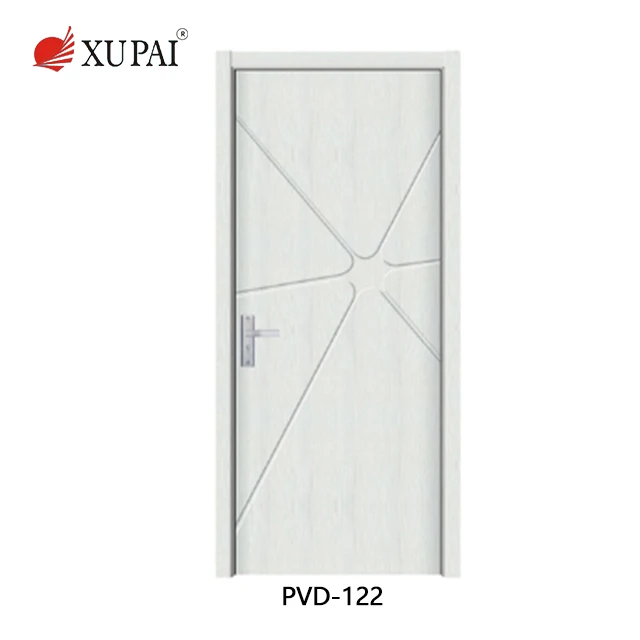 New design white pvc door price list pvc flush door