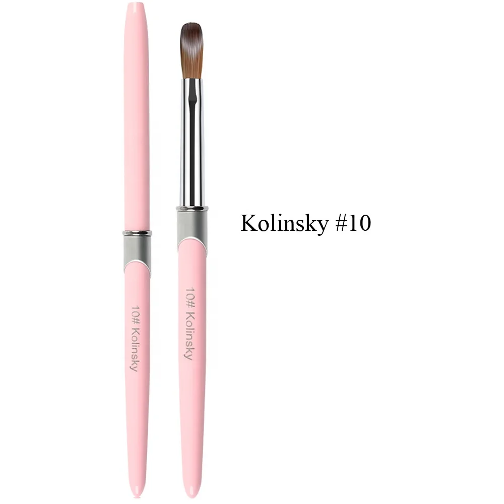 Profession Acrylic Brush Kolinsky High Quality Round Shaped Handle 100 Kolinsky Nail Brushes for Acrylic Application
