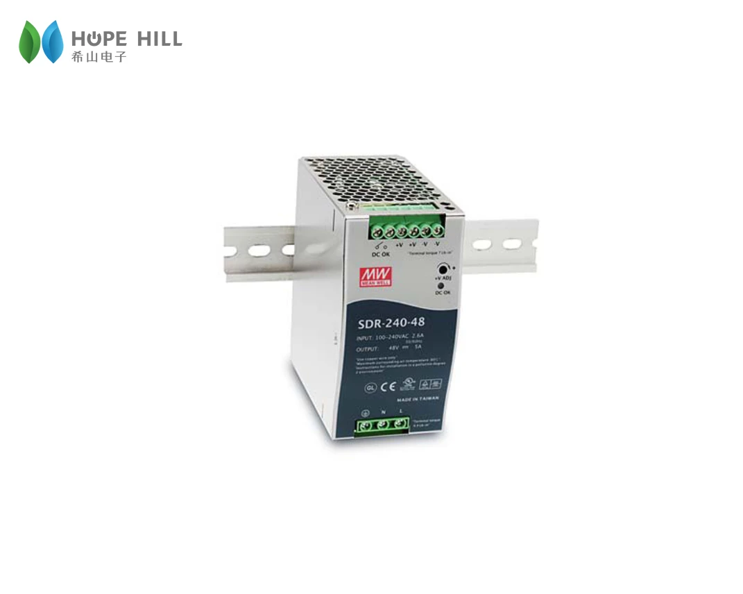 Оригинальный бренд MEAN WELL представляет SDR-240-24 240W 24V питания с одним выходом, промышленные на din-рейку с блоком питания