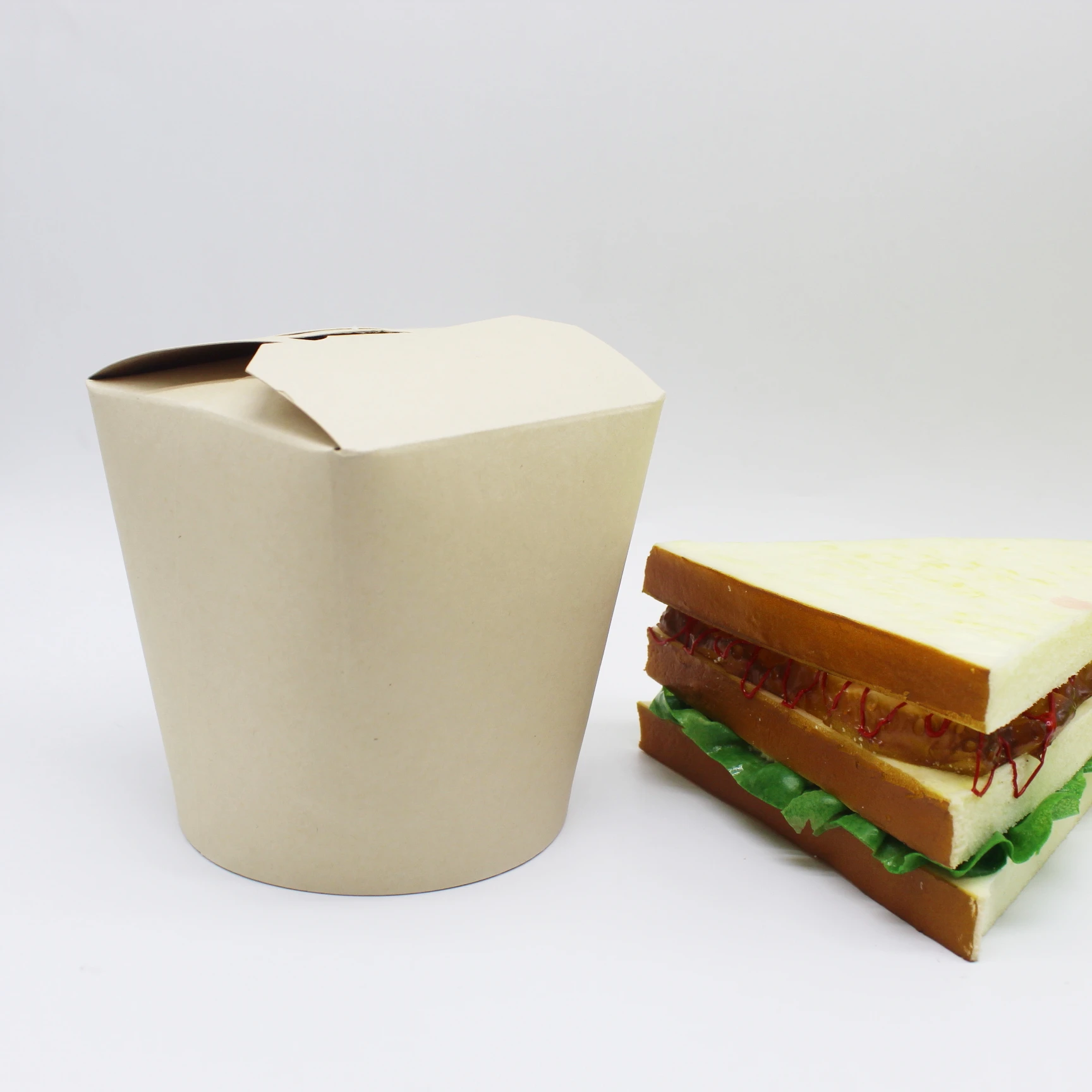 Manufactured PLA or PE coated biodegradable Kraft Bamboo Paper Noodle box