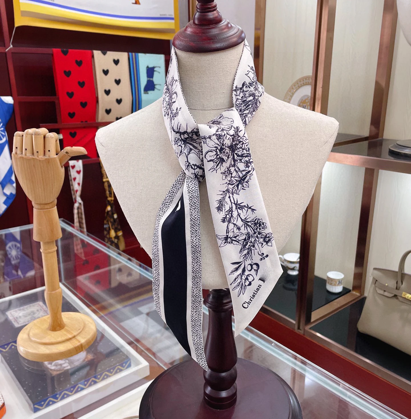 New Arrival Designer Printed Head Band Silk Scarf Cravat Girl Hair Accessories Hair Ribbon