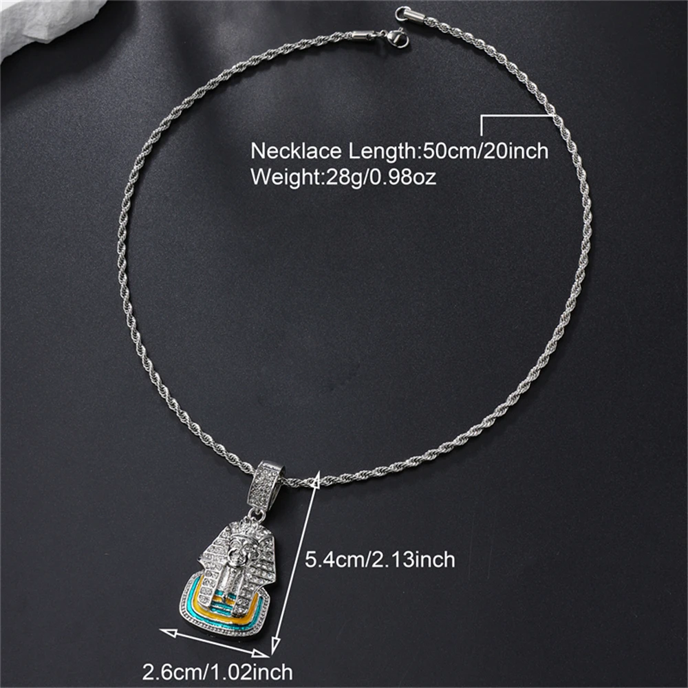 New product launched 18k gold High quality custom retro hip-hop ancient Egyptian pharaoh king pendant necklace for daily wearing