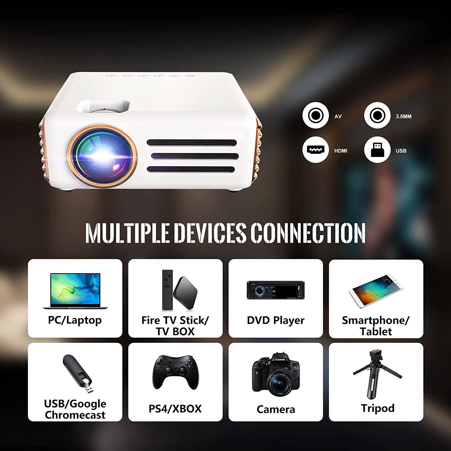 [2022 New Design Mini 1080P Projector] Factory OEM LCD LED Android 9.0 Full HD LED LCD Portable Home Theater Projector