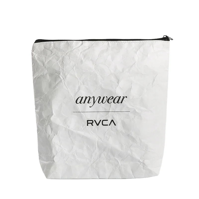 Hot Sell White Waterproof Load-bearing Tyvek Pen Zipper Cosmetic Bag