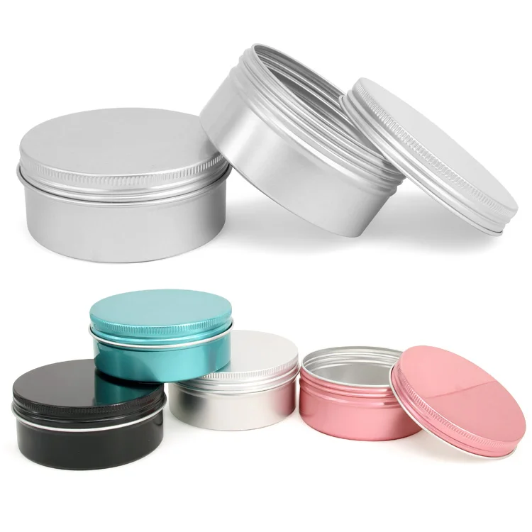 Алюминиевый контейнер для масла тела банка крема лица круглая металлическая жестяная
