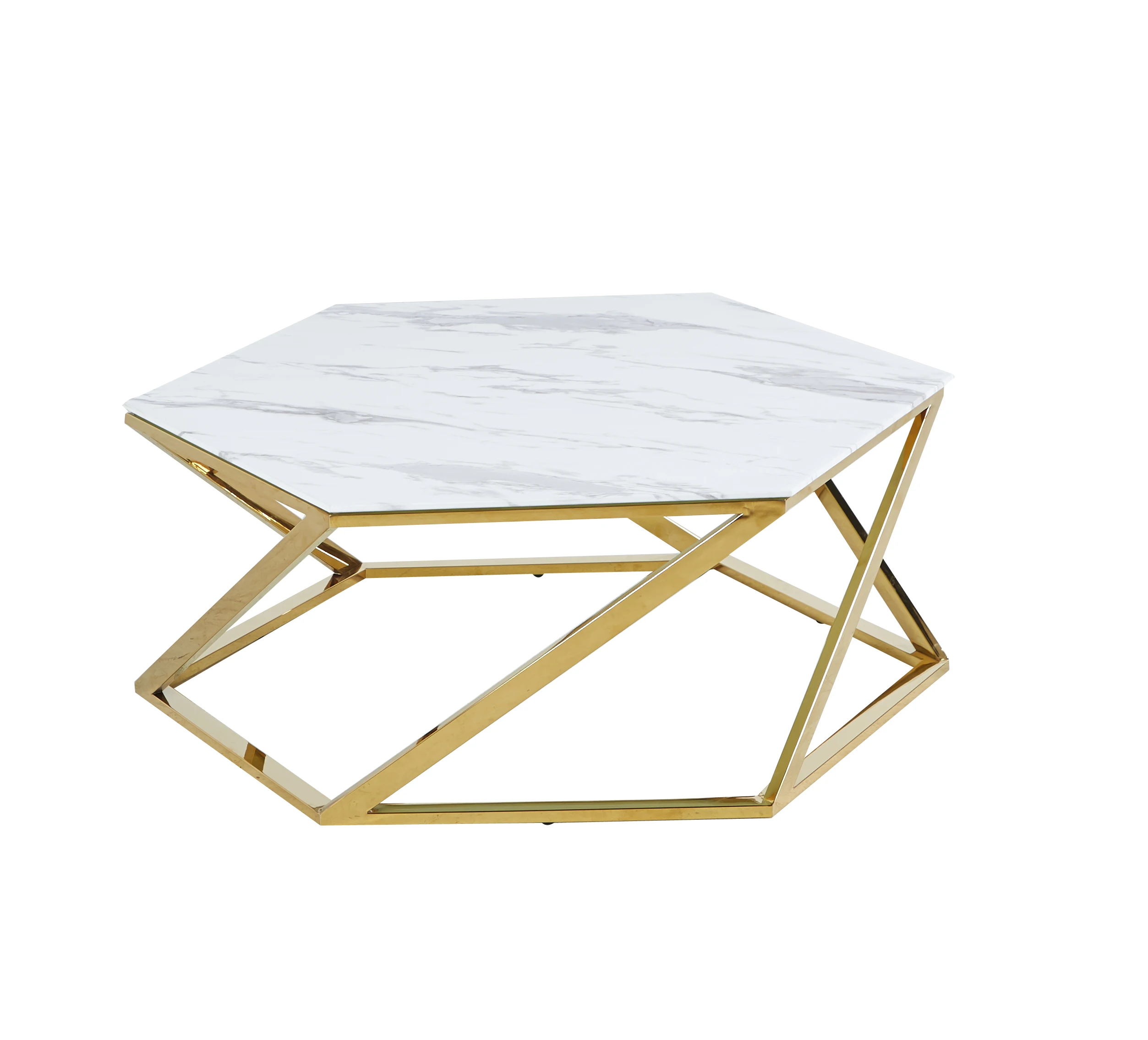 2024 Modern Luxury Home Decor Furniture Marble Glass Stainless Steel Coffee Table Living Room Furniture Center Table