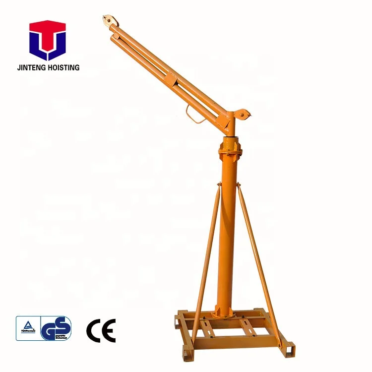 High Quality Outdoor 180 degree rotation lifting portable mini davit crane Clutch-400kg-30m-220v
