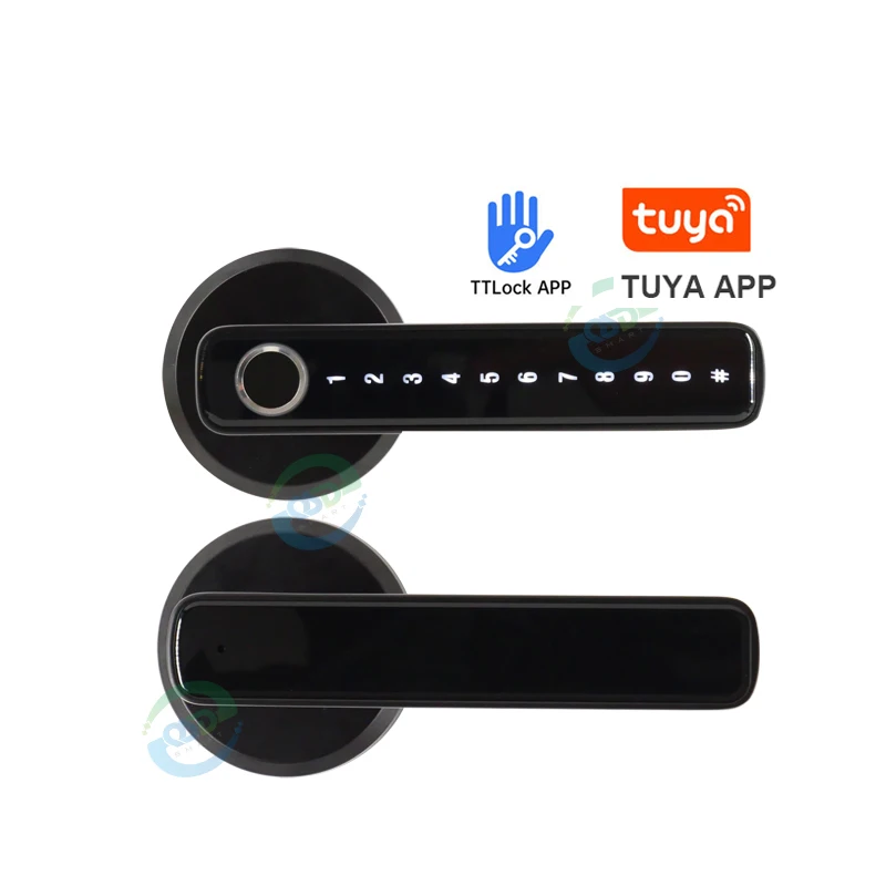Fingerprint Recognition Handle Easy Installation Smart Lock Tuya Ttlcok App Voice Control Smart Alarm Door Lock Cerradura