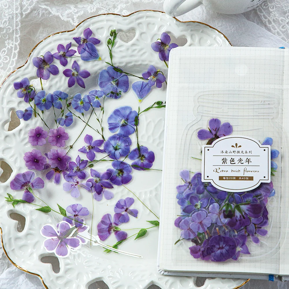 Paper Fresh Flower Stickers DIY Stickers Decorative Stationery PET Stickers For letter