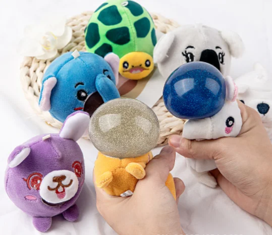 Bear/Dog/Shark/Cat/Elephant lush pet animal doll toy decompression release ball toy pinch hand squeeze bead ball