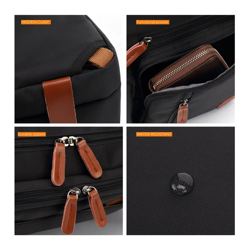 Convertible Backpack Messenger Bag Shoulder Bag Laptop Case  Briefcase Multi-Functional Travel Rucksack Fits 17.3 Inch Laptop