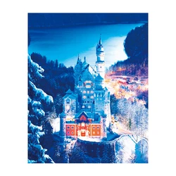 Home Kids Canvas Painting Set Frameless Scenery Wall Art Picture Christmas Gift Beautiful Oil Paintings Paris Street Scenes