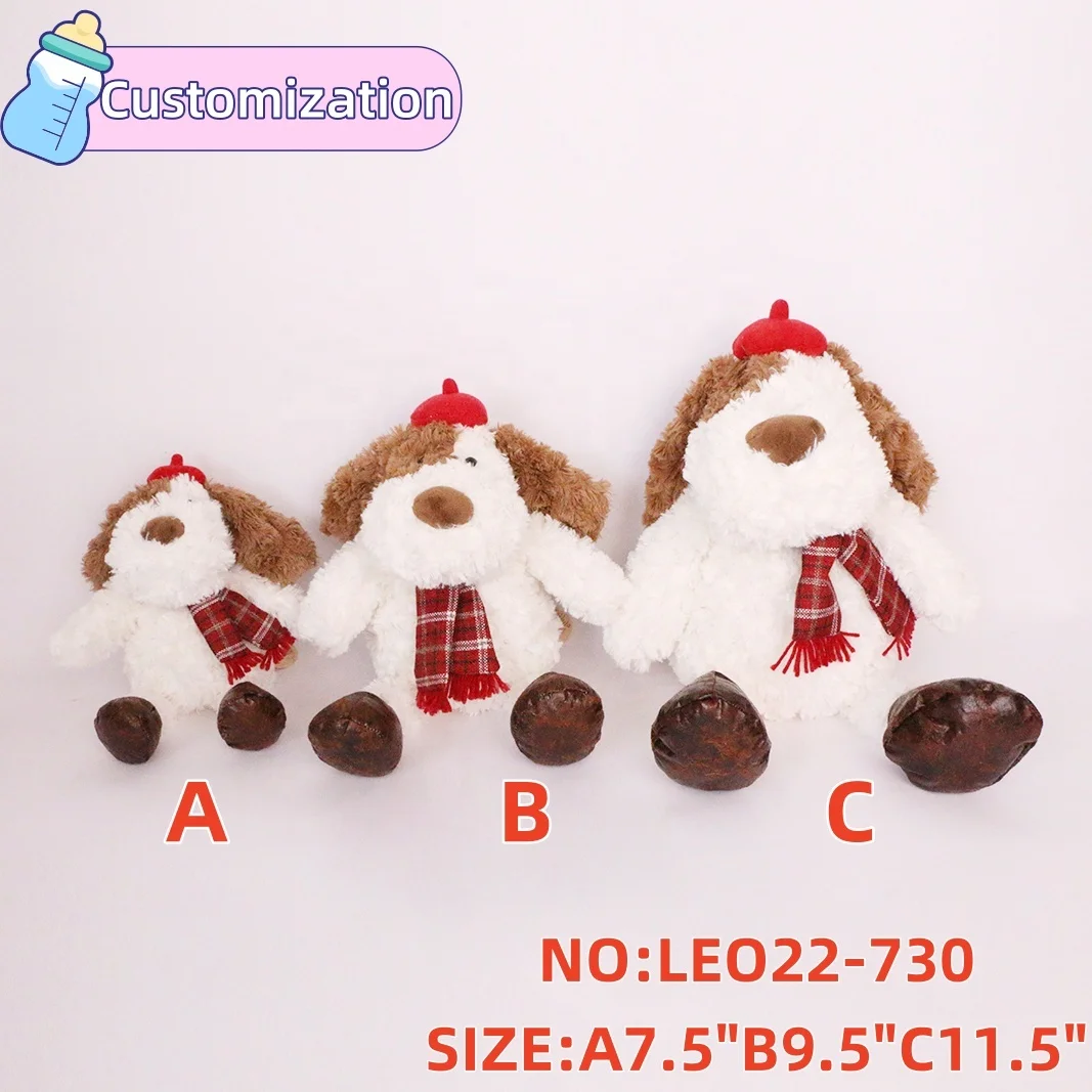 BSCI/CE/SEDEX certification Custom plush puppy toy baby gift can be customized LOGO size color stuffed dog toys  plush toys