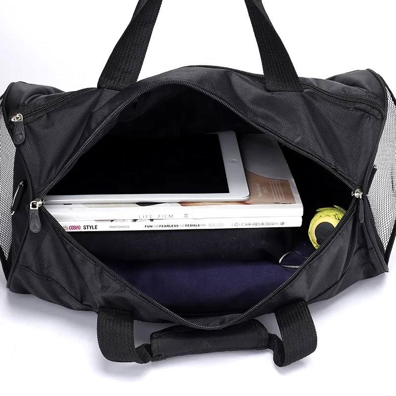
Wholesale custom weekender travel duffel nylon sports gym bag with shoe compartment 