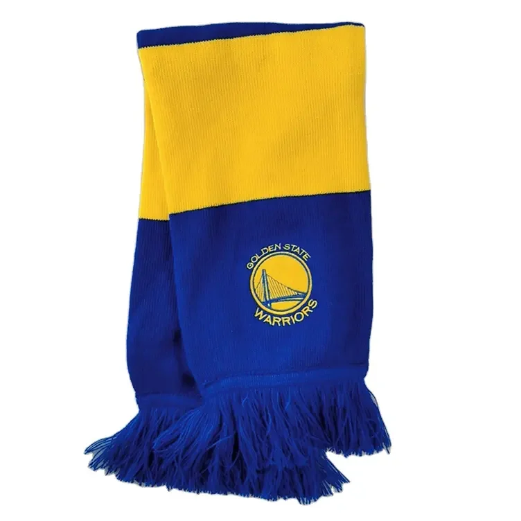 Fashion Design Wholesale Jacquard Winter Knitted Acrylic Custom Winter Scarf  Sports Scarves Unisex Custom Embroidery Soccer