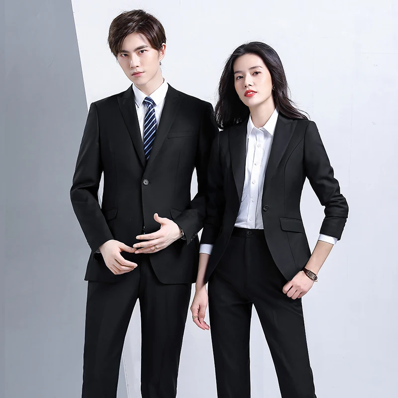 Formal Custom Made Suit Italian Style v-neck Men Black High End Suits