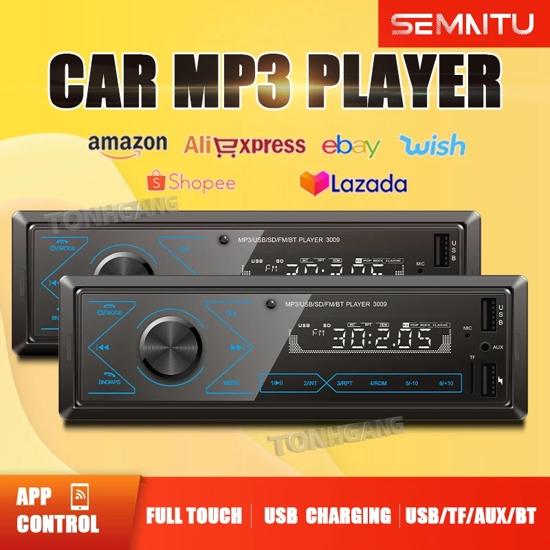 High Quality Single 1 Din MP3 Car Player Stereo Autoradio Car Radio BT 12V In-dash FM Aux