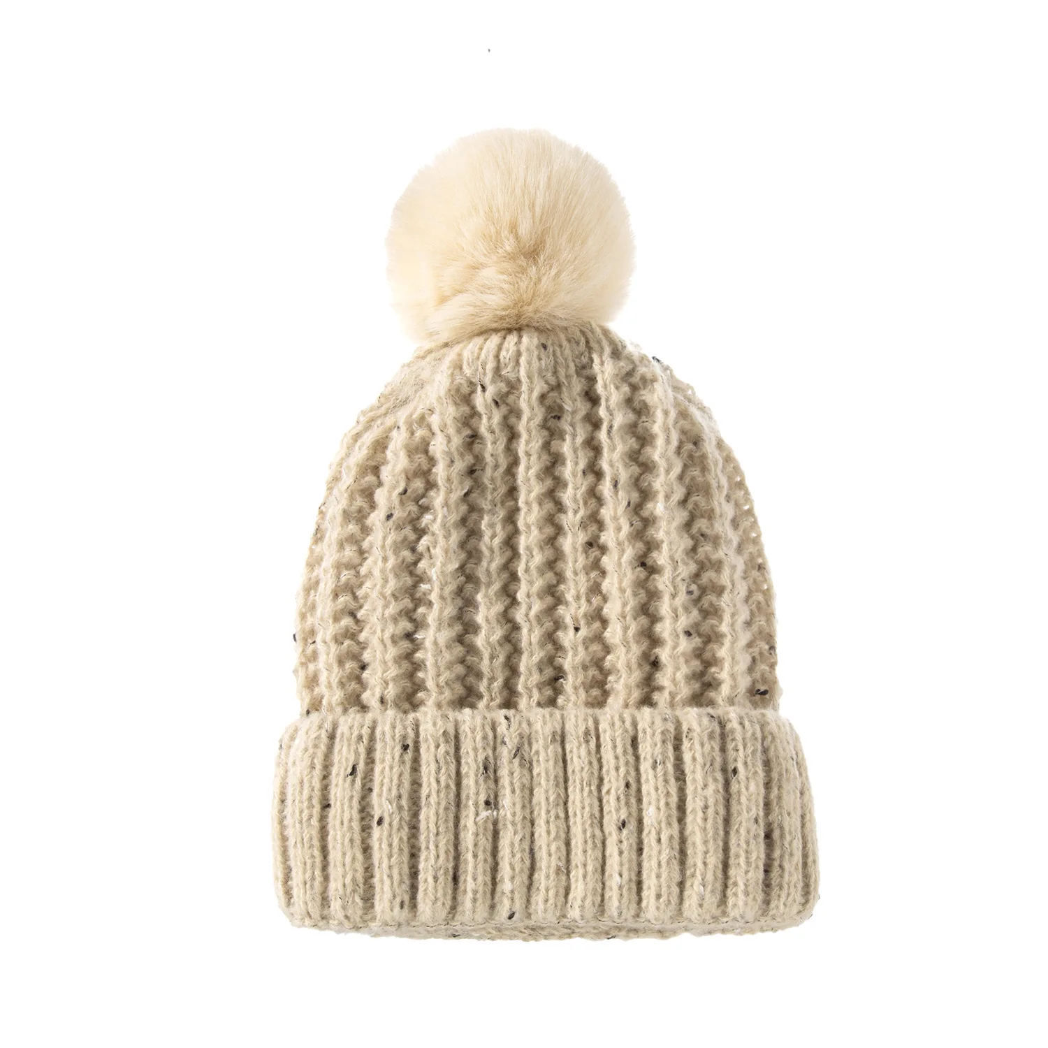 Cross border autumn and winter knitted wool hats from Europe and America, parent-child wool ball warm hats