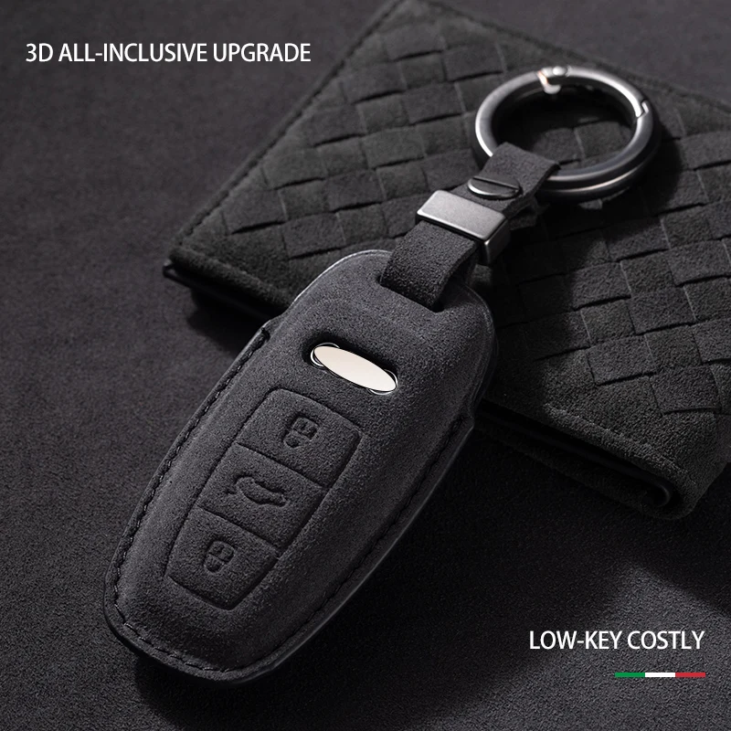 Auto Accessories Leather Car Key Bag Remote Auto Key Holder Organizer Smart Car Key Case Cover For Audi Car