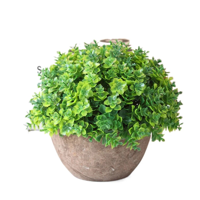 
Good selling retro spherical plants plastic bonsai artificial plants with pots living room 