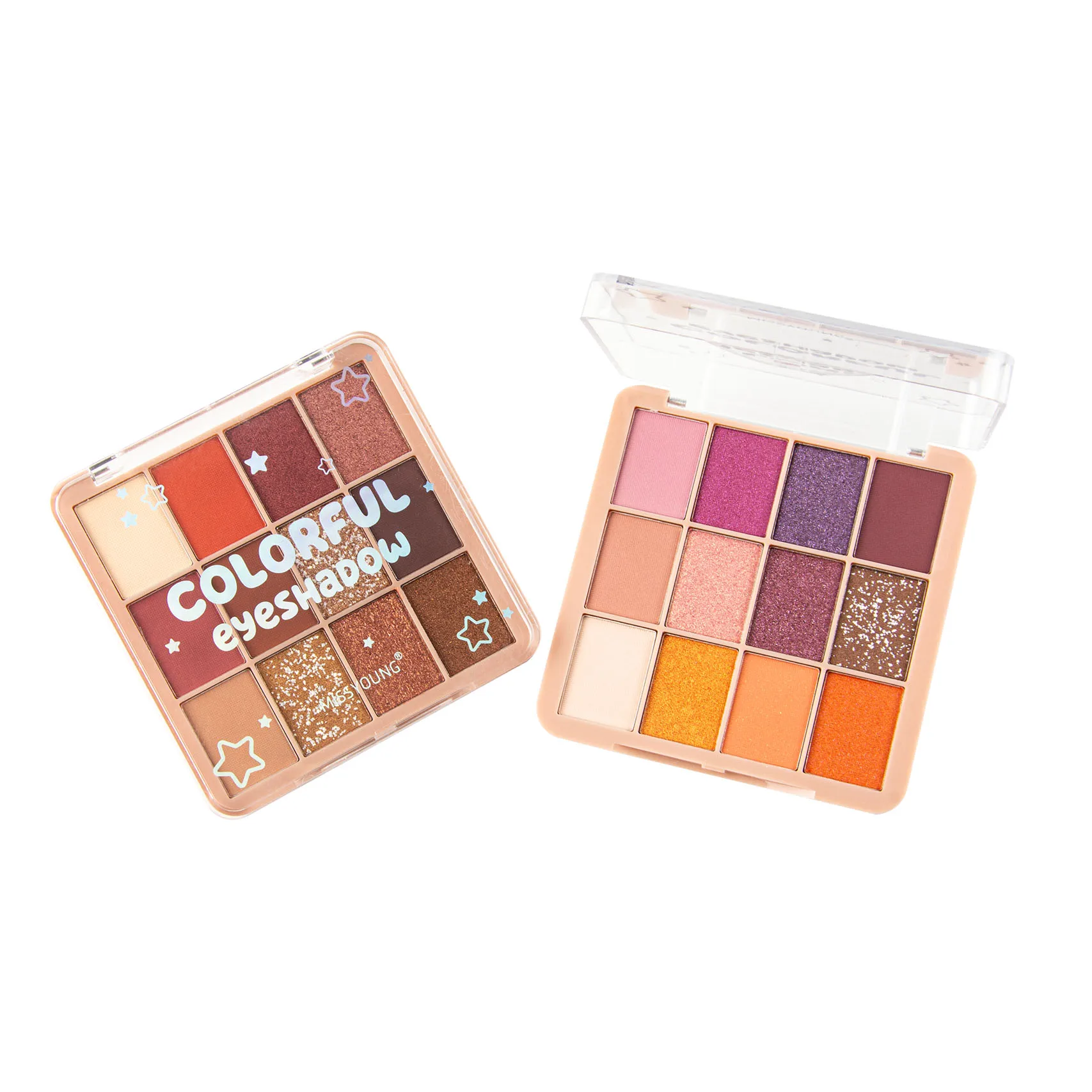 Factory directly custom 12 colors eyeshadow palette pigmented red pink makeup